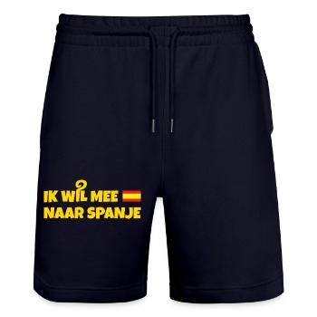Ich möchte nach Spanien - Stanley/Stella Unisex Bio Joggingshorts Trainer  - Dark navy - Vorne - Nik (191cm) & Marisol (170cm)