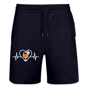 Spritz Cœur Cocktail Apéro - Short de jogging bio TRAINER Stanley/Stella unisexe - marine foncé - Devant - Nik (191cm) & Marisol (170cm)