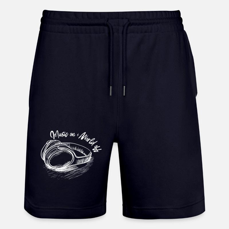 Musique activée - World Off - Short de jogging bio TRAINER Stanley/Stella unisexe - marine foncé