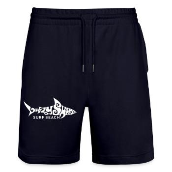 Hai Lazy Shark surf beach sixties Strand maritim - Stanley/Stella Unisex Bio Joggingshorts Trainer  - Dark navy - Vorne - Nik (191cm) & Marisol (170cm)