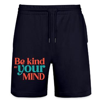 Sei nett zu deinem Verstand - Stanley/Stella Unisex Bio Joggingshorts Trainer  - Dark navy - Vorne - Nik (191cm) & Marisol (170cm)