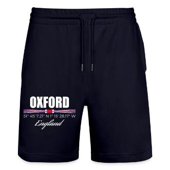 Oxford - Stanley/Stella Trainer Unisex Organic Jogging Shorts - dark navy - Front - Nik (191cm) & Marisol (170cm)