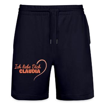 Claudia - Short de jogging bio TRAINER Stanley/Stella unisexe - marine foncé - Devant - Nik (191cm) & Marisol (170cm)