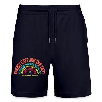 Sphynx Katze Lustiger Sarkastischer Humor - Stanley/Stella Unisex Bio Joggingshorts Trainer  - Dark navy - Vorne - Nik (191cm) & Marisol (170cm)