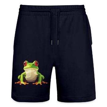 frog_1 - Stanley/Stella Unisex Bio Joggingshorts Trainer  - Dark navy - Vorne - Nik (191cm) & Marisol (170cm)