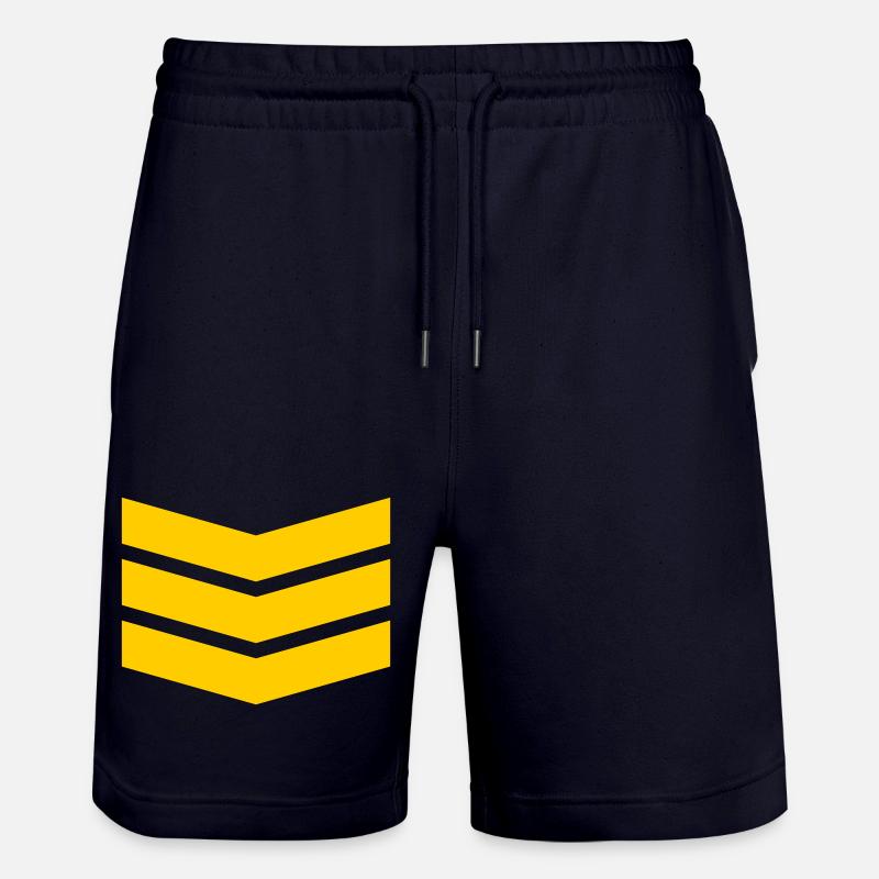 Chevron Stack Bold Pattern - Stanley/Stella Trainer Unisex Organic Jogging Shorts - dark navy