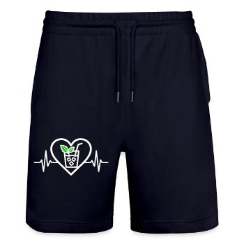 Mojito Herz Cocktail Minze Glas Aperitif - Stanley/Stella Unisex Bio Joggingshorts Trainer  - Dark navy - Vorne - Nik (191cm) & Marisol (170cm)
