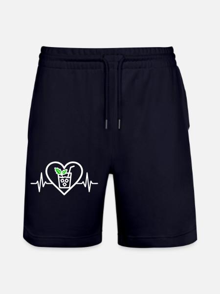 Mojito Heart Cocktail Mint Glass Aperitif - Stanley/Stella Trainer Unisex Organic Jogging Shorts - dark navy