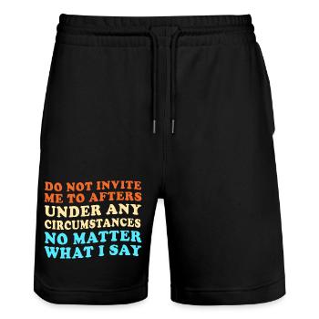 Techno House Electro Festival Hardstyle EDM - Stanley/Stella Unisex Bio Joggingshorts Trainer  - Schwarz - Vorne - Nik (191cm) & Marisol (170cm)