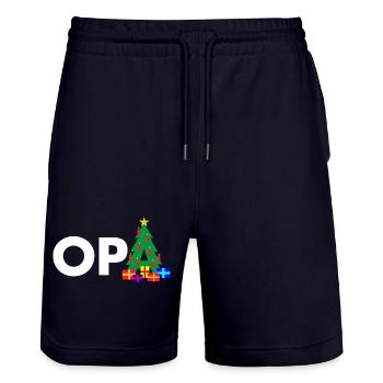 Opa Weihnachtsbaum - Stanley/Stella Unisex Bio Joggingshorts Trainer  - Dark navy - Vorne - Nik (191cm) & Marisol (170cm)