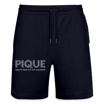 PIQUE Diamant-Sparkles Design - Stanley/Stella Unisex Bio Joggingshorts Trainer  - Dark navy - Vorne - Nik (191cm) & Marisol (170cm)