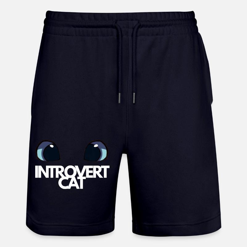 Chat Introvert Yeux Bleus - Short de jogging bio TRAINER Stanley/Stella unisexe - marine foncé