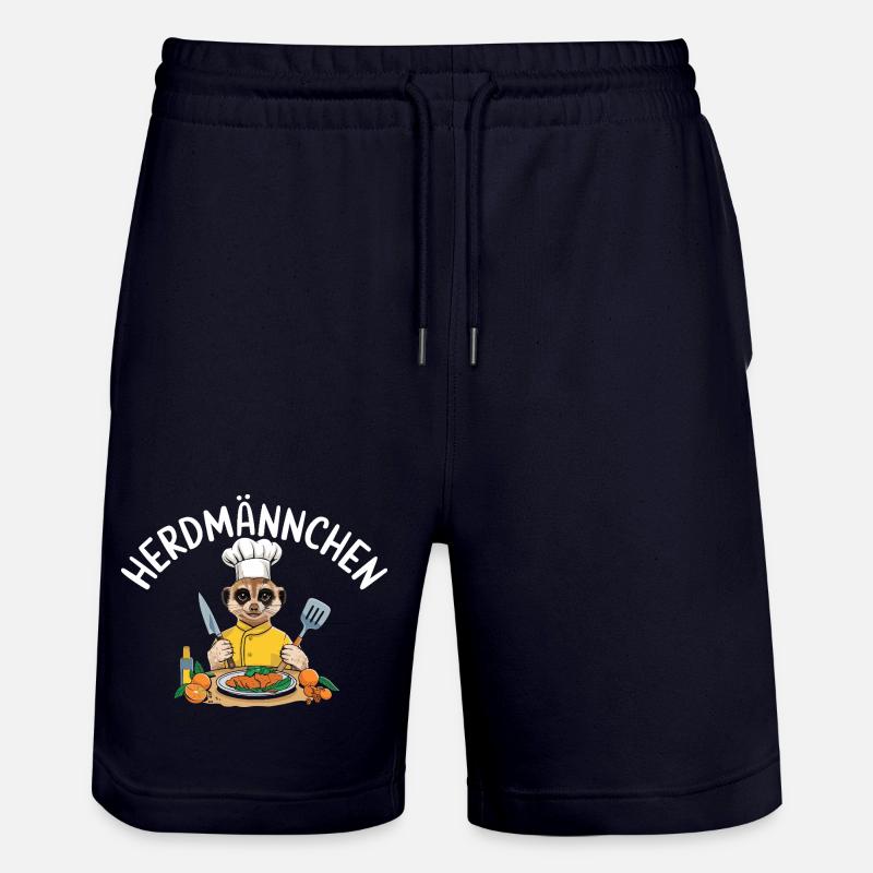 Herdmännchen Koch Suricate Pun - Short de jogging bio TRAINER Stanley/Stella unisexe - marine foncé