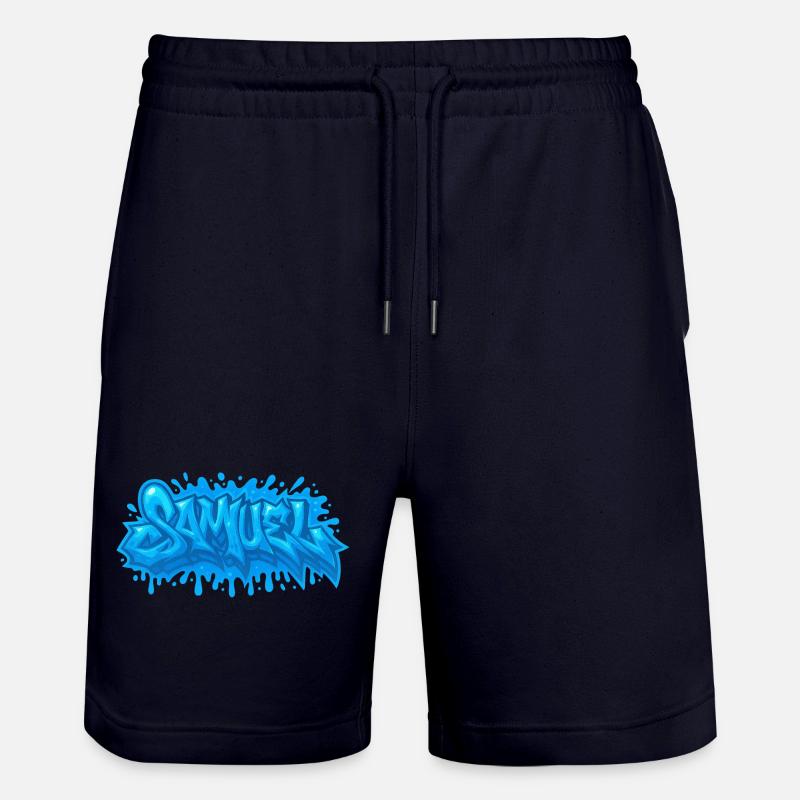 Graffiti Samuel Prénom cadeau idéal imprimable - Short de jogging bio TRAINER Stanley/Stella unisexe - marine foncé