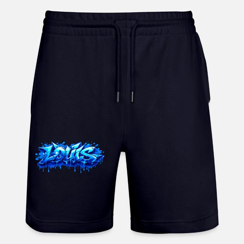 Graffiti LOUIS Name Geschenk Ideal Druckbar - Stanley/Stella Unisex Bio Joggingshorts Trainer - Dark navy