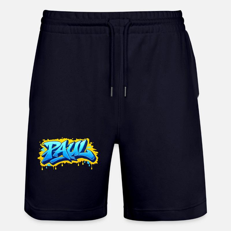 Graffiti PAUL Name Geschenk Ideal druckbar - Stanley/Stella Unisex Bio Joggingshorts Trainer  - Dark navy