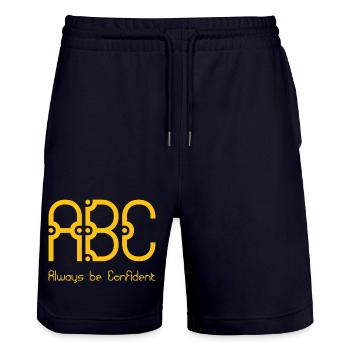 ABC - Toujours être confiant - Short de jogging bio TRAINER Stanley/Stella unisexe - marine foncé - Devant - Nik (191cm) & Marisol (170cm)