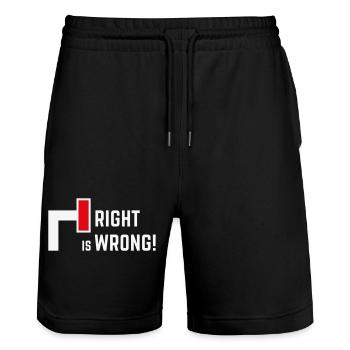 Right Is Wrong! Gegen Rechts & Rechte Parteien V1 - Stanley/Stella Unisex Bio Joggingshorts Trainer  - Schwarz - Vorne - Nik (191cm) & Marisol (170cm)
