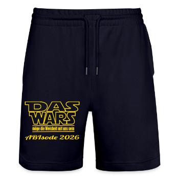 Das Wars ABIsode 2026  - Stanley/Stella Unisex Bio Joggingshorts Trainer  - Dark navy - Vorne - Nik (191cm) & Marisol (170cm)