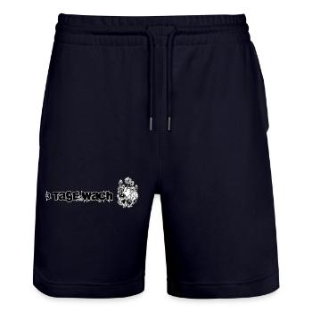 Awake for 3 days! - Stanley/Stella Trainer Unisex Organic Jogging Shorts - dark navy - Front - Nik (191cm) & Marisol (170cm)