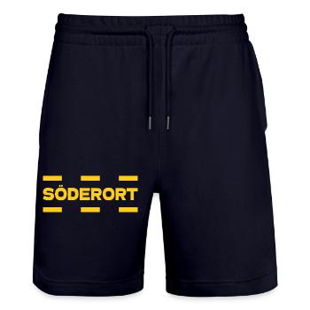 Söderort - Stockholm - Short de jogging bio TRAINER Stanley/Stella unisexe - marine foncé - Devant - Nik (191cm) & Marisol (170cm)