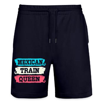 Domino Mexican Train - Stanley/Stella Unisex Bio Joggingshorts Trainer  - Dark navy - Vorne - Nik (191cm) & Marisol (170cm)