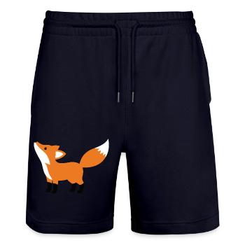 Süßer neugieriger Fuchs minimalistischen Stil - Stanley/Stella Unisex Bio Joggingshorts Trainer  - Dark navy - Vorne - Nik (191cm) & Marisol (170cm)