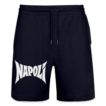 Napoli Typografie Design - Stanley/Stella Unisex Bio Joggingshorts Trainer  - Dark navy - Vorne - Nik (191cm) & Marisol (170cm)