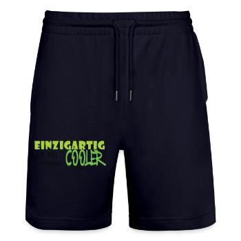 Uniquely cool graffiti - Stanley/Stella Trainer Unisex Organic Jogging Shorts - dark navy - Front - Nik (191cm) & Marisol (170cm)