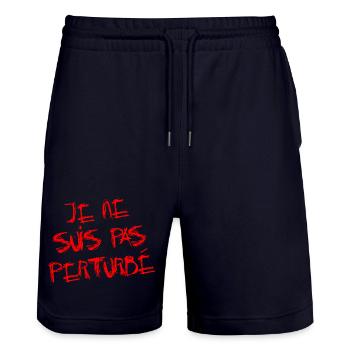 JE NE SUIS PAS PERTURBÉ ! - Short de jogging bio TRAINER Stanley/Stella unisexe - marine foncé - Devant - Nik (191cm) & Marisol (170cm)