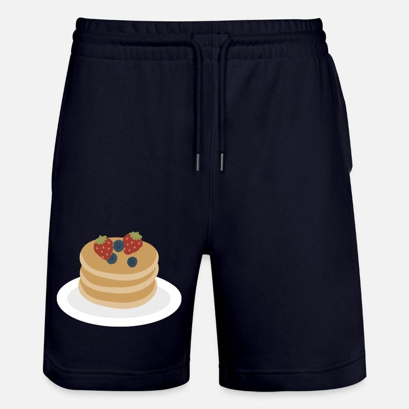 Berry Pancake Stack Artwork - Stanley/Stella Trainer Unisex Organic Jogging Shorts - dark navy
