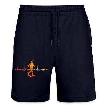 Running perfect for any race - Stanley/Stella Trainer Unisex Organic Jogging Shorts - dark navy - Front - Nik (191cm) & Marisol (170cm)