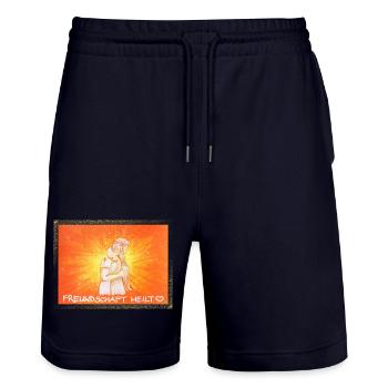 Freundschaft - Februar 2026 - Sonja von Staden - Stanley/Stella Unisex Bio Joggingshorts Trainer  - Dark navy - Vorne - Nik (191cm) & Marisol (170cm)