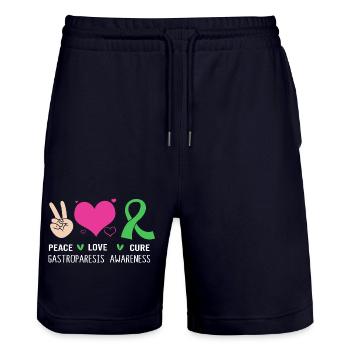 Darm Krankheit Gastroparese - Stanley/Stella Unisex Bio Joggingshorts Trainer  - Dark navy - Vorne - Nik (191cm) & Marisol (170cm)