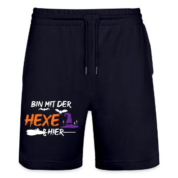Halloween Hexe - Stanley/Stella Unisex Bio Joggingshorts Trainer  - Dark navy - Vorne - Nik (191cm) & Marisol (170cm)
