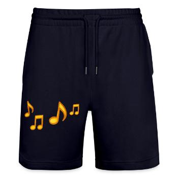 Sunny Notes Illustration - Stanley/Stella Trainer Unisex Organic Jogging Shorts - dark navy - Front - Nik (191cm) & Marisol (170cm)