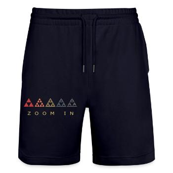Fractal Triangle Retro Geometry - Stanley/Stella Trainer Unisex Organic Jogging Shorts - dark navy - Front - Nik (191cm) & Marisol (170cm)