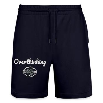 Overthinking Brain Cloud - Stanley/Stella Trainer Unisex Organic Jogging Shorts - dark navy - Front - Nik (191cm) & Marisol (170cm)