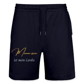 LIEBEVOLL MamaCardio - Stanley/Stella Unisex Bio Joggingshorts Trainer  - Dark navy - Vorne - Nik (191cm) & Marisol (170cm)