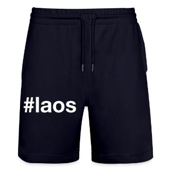 Laos Hashtag - Short de jogging bio TRAINER Stanley/Stella unisexe - marine foncé - Devant - Nik (191cm) & Marisol (170cm)
