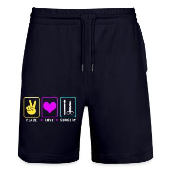 Surgeon Surgery CTA - Stanley/Stella Trainer Unisex Organic Jogging Shorts - dark navy - Front - Nik (191cm) & Marisol (170cm)