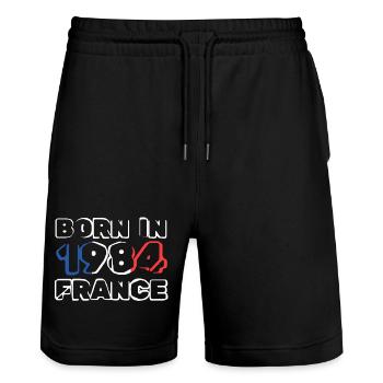 1984 - Stanley/Stella Unisex Bio Joggingshorts Trainer  - Schwarz - Vorne - Nik (191cm) & Marisol (170cm)