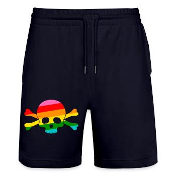 Crâne arc-en-ciel - Short de jogging bio TRAINER Stanley/Stella unisexe - marine foncé - Devant - Nik (191cm) & Marisol (170cm)