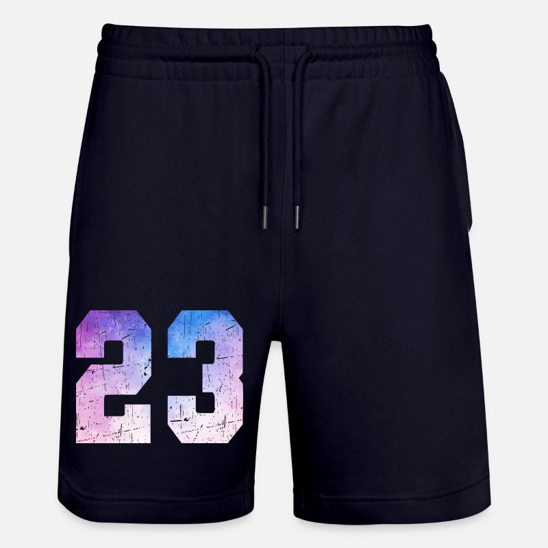 numéro 23 – Cadeau anniversaire 23 ans - Short de jogging bio TRAINER Stanley/Stella unisexe - marine foncé