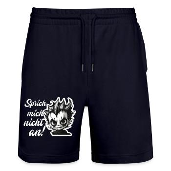 Sprich mich nicht an! Teenager - Stanley/Stella Unisex Bio Joggingshorts Trainer  - Dark navy - Vorne - Nik (191cm) & Marisol (170cm)
