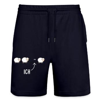  Ich Lustiges Schaf Motiv für Introvertierte - Stanley/Stella Unisex Bio Joggingshorts Trainer  - Dark navy - Vorne - Nik (191cm) & Marisol (170cm)