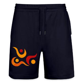 Yoga design_34 - Short de jogging bio TRAINER Stanley/Stella unisexe - marine foncé - Devant - Nik (191cm) & Marisol (170cm)