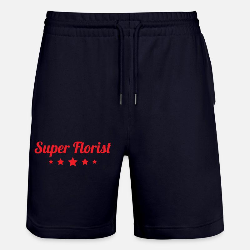 Super Fleuriste élégant calligraphie rouge - Short de jogging bio TRAINER Stanley/Stella unisexe - marine foncé