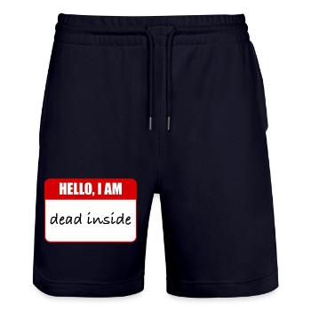 Ich bin innerlich tot. - Stanley/Stella Unisex Bio Joggingshorts Trainer  - Dark navy - Vorne - Nik (191cm) & Marisol (170cm)