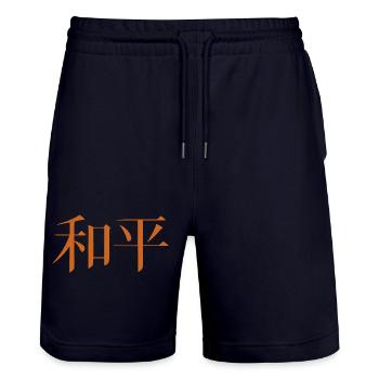 Chinesisches Schriftzeichen Frieden und Harmonie - Stanley/Stella Unisex Bio Joggingshorts Trainer  - Dark navy - Vorne - Nik (191cm) & Marisol (170cm)